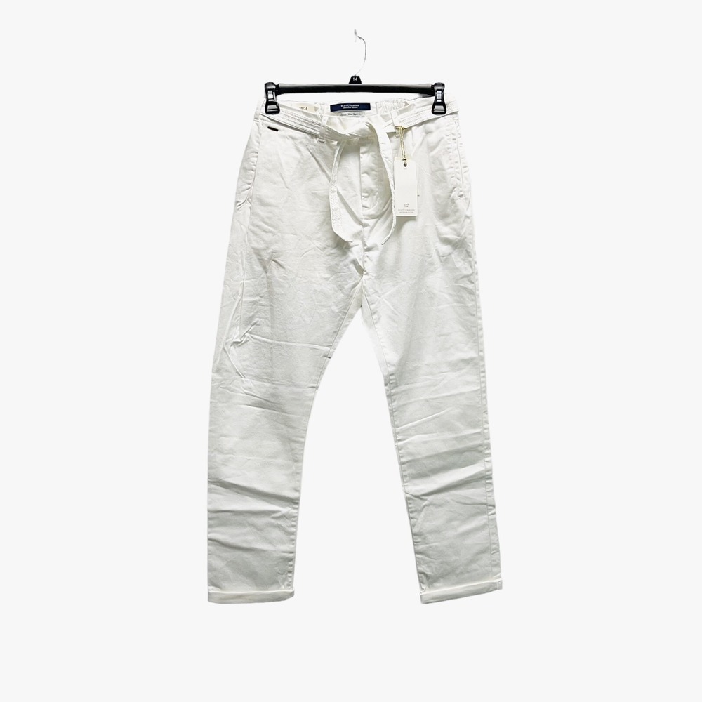 Scotch & Soda Dax Loose Fit Belted White Pants Mens‎ Size 31 x 34 NWT